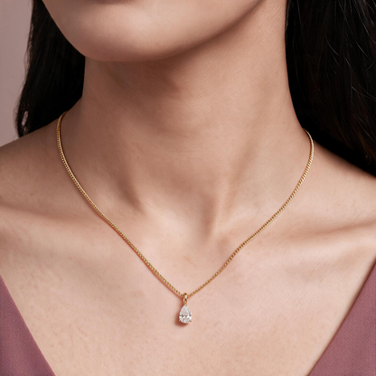 1 CT Pear Lab Grown Diamond Pendant
