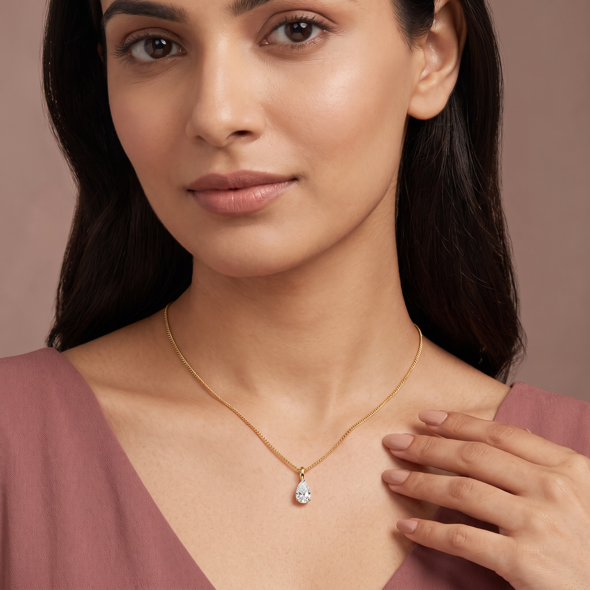 1.5 CT Pear Lab Grown Diamond Pendant
