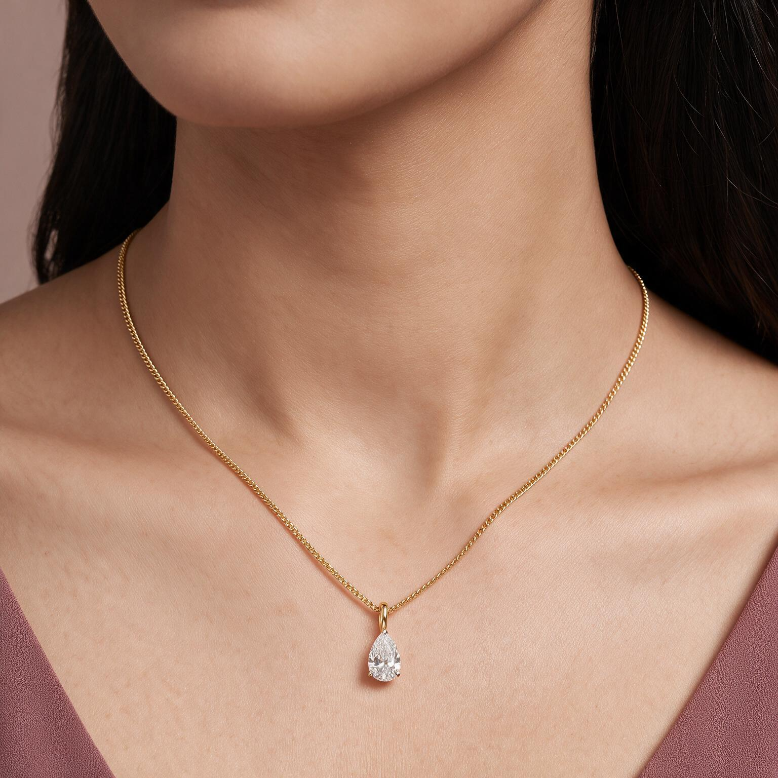 2 CT Pear Lab Grown Diamond Pendant