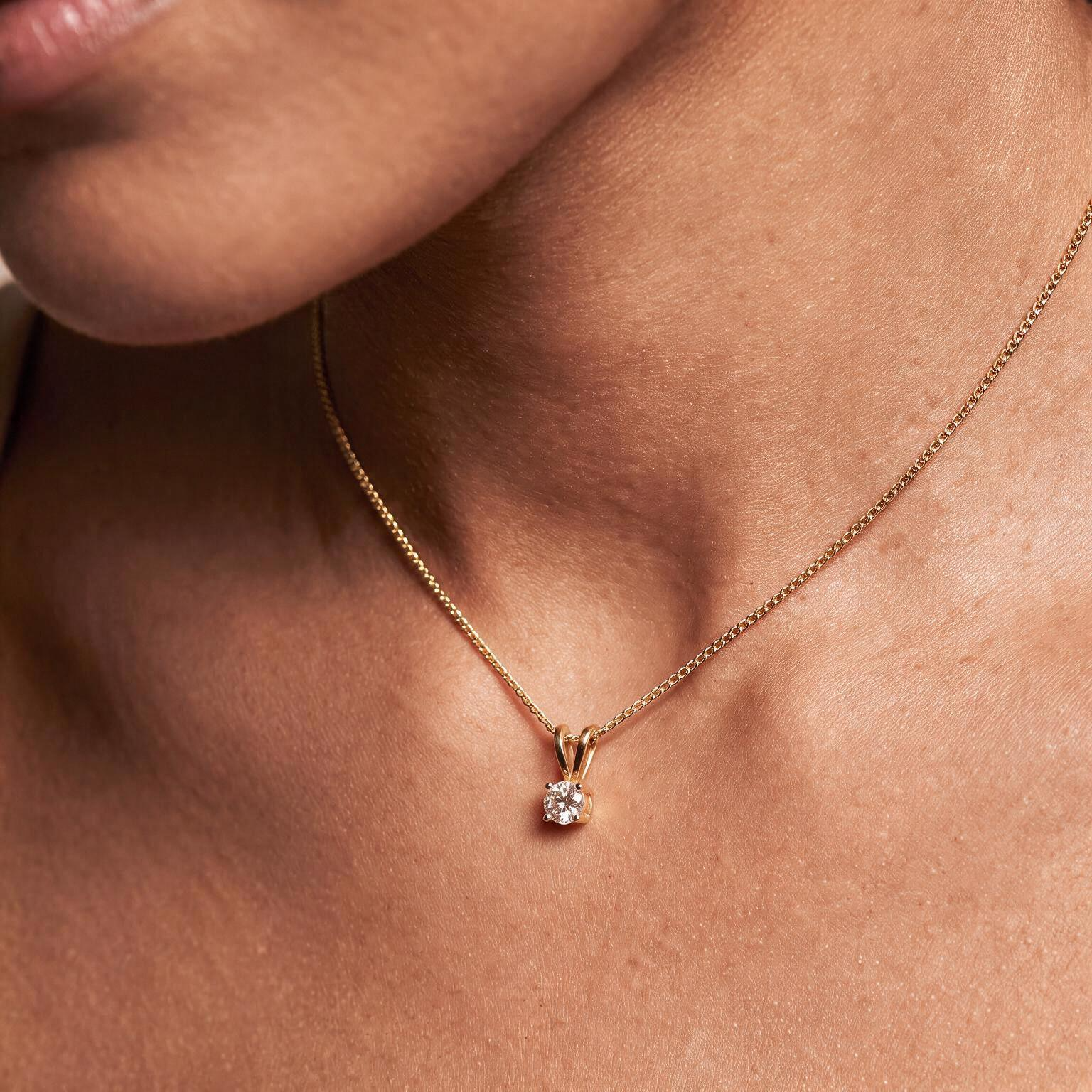 1 CT Round Lab Grown Diamond Pendant