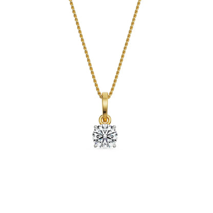 1.5 CT Round Lab Grown Diamond Pendant - Front view in 9KT