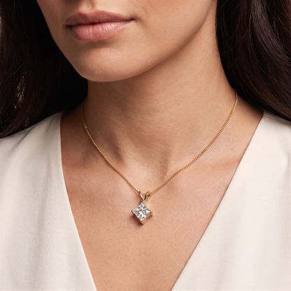 2 CT Princess Lab Grown Diamond Pendant