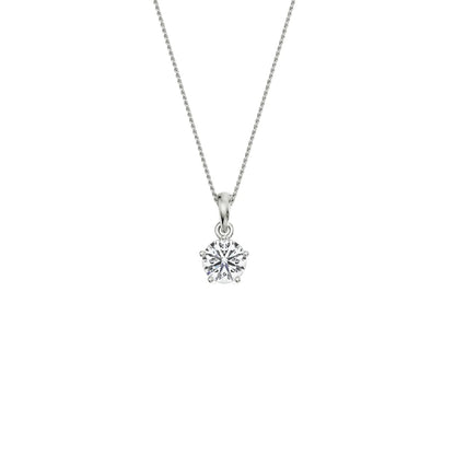 0.5 CT Bright Round Lab Diamond Pendant- Front view in 9KT