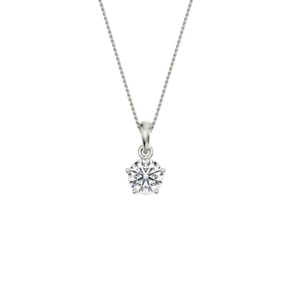 1.5 CT Bright Round Lab Grown Diamond Pendant - front view in 9KT
