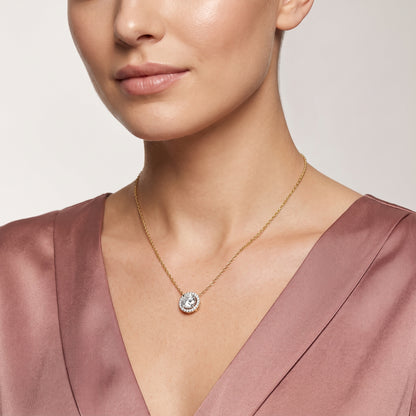2 CT Round Halo Glistening Lab Diamond Pendant