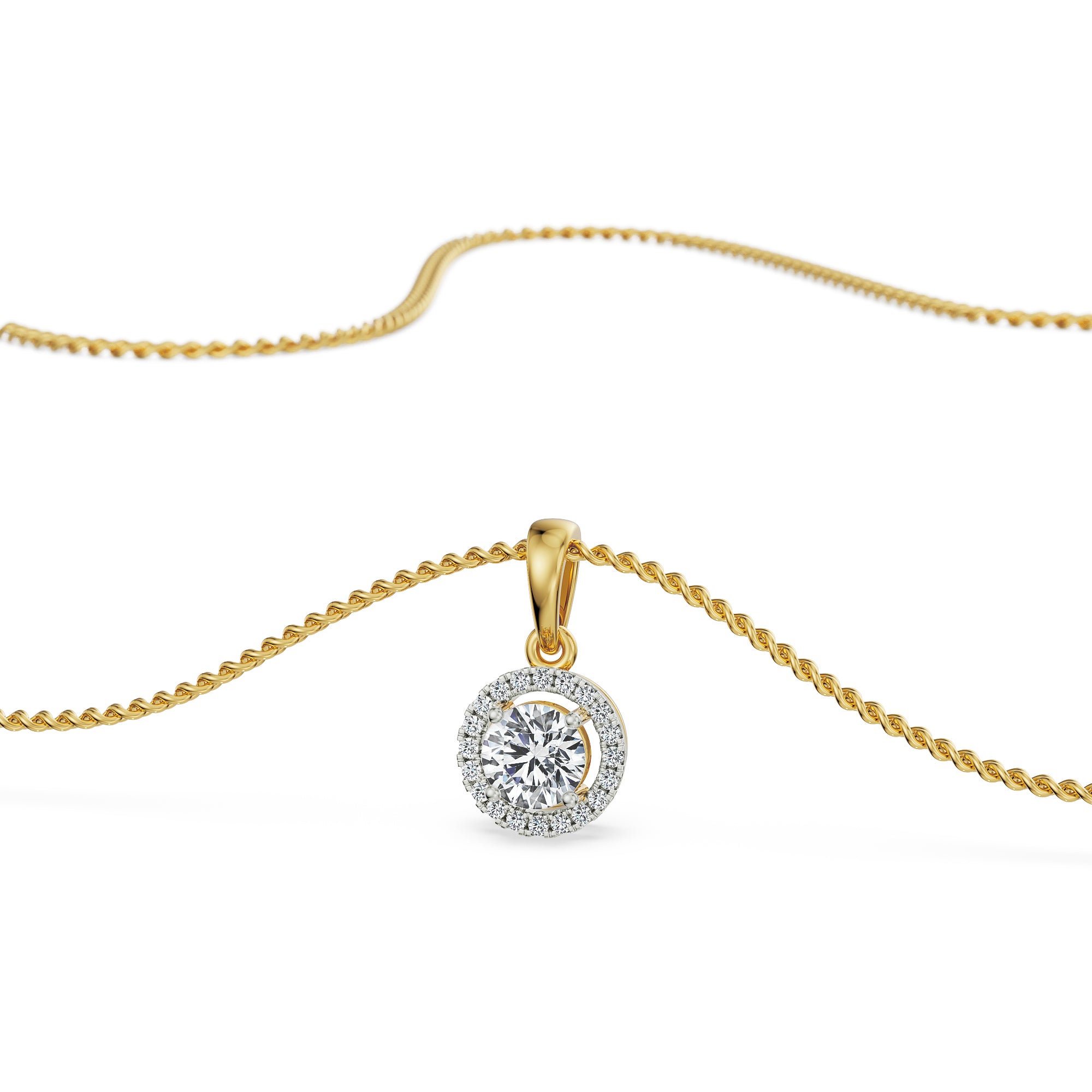 1 CT Bianca Halo Round Lab Diamond Pendant - Top View