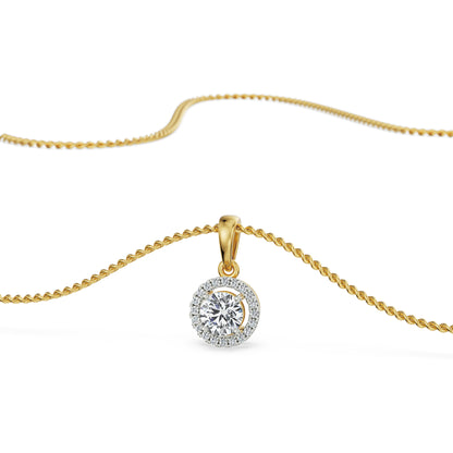 1.5 CT Bianca Halo Round Lab Diamond Pendant - Front View