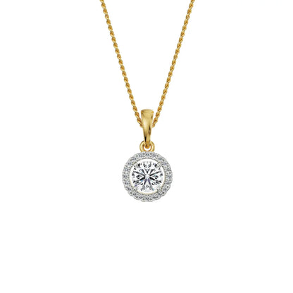 2 CT Bianca Halo Round Lab Diamond Pendant- front view in 9KT