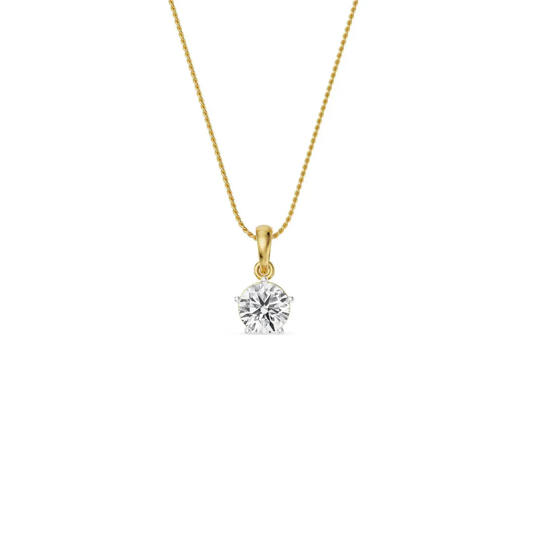 0.5 CT round Lab Grown Diamond Pendant- front view in 9KT
