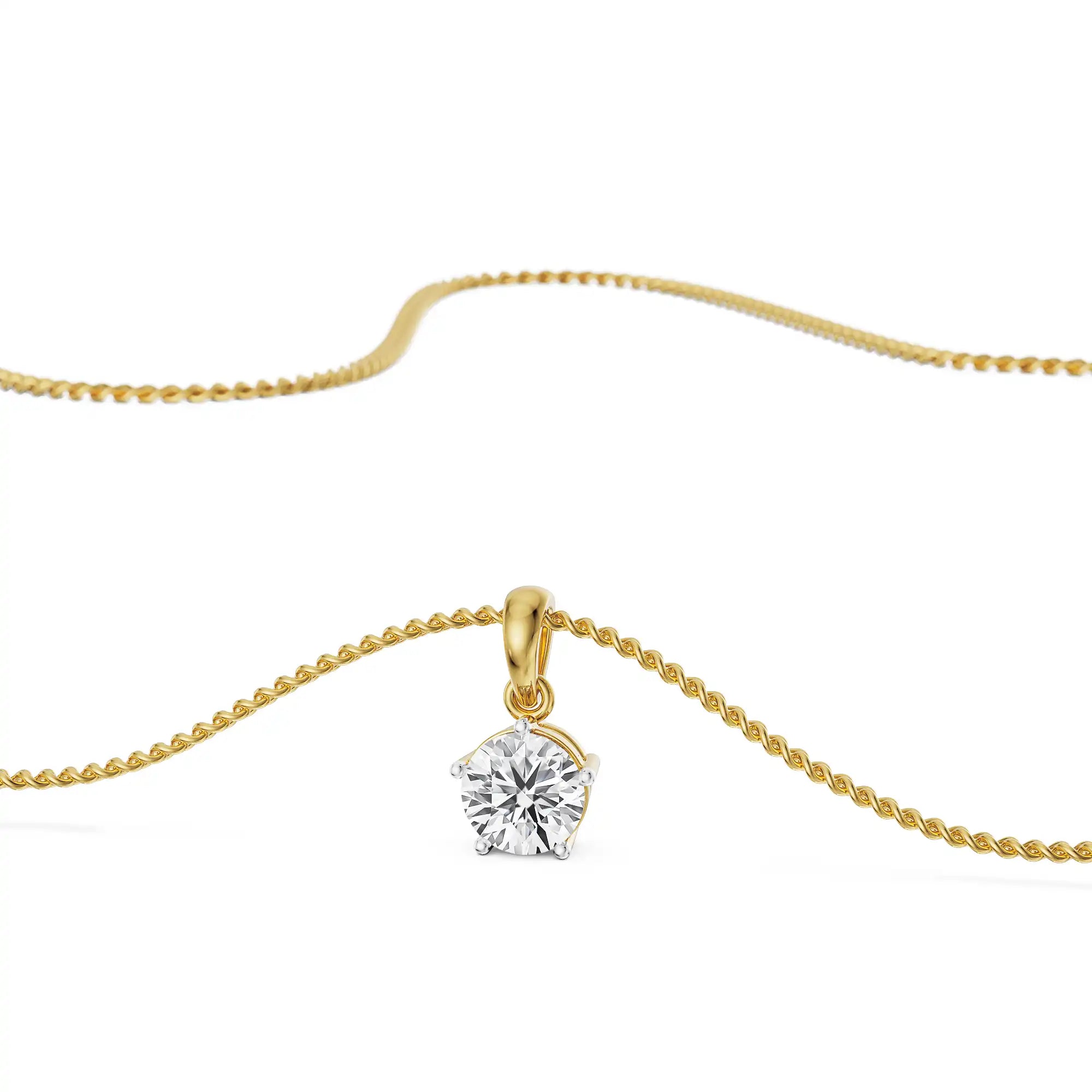 Five Prong 1 5 CT Lab Grown Diamond Pendant_in-stock