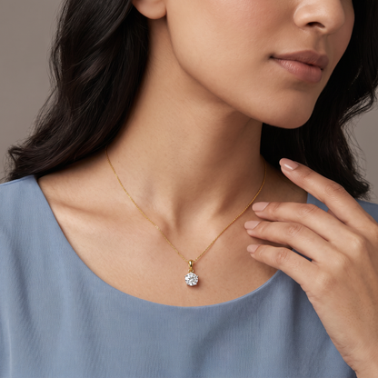 Five Prong 1.5 CT Lab Grown Diamond Pendant