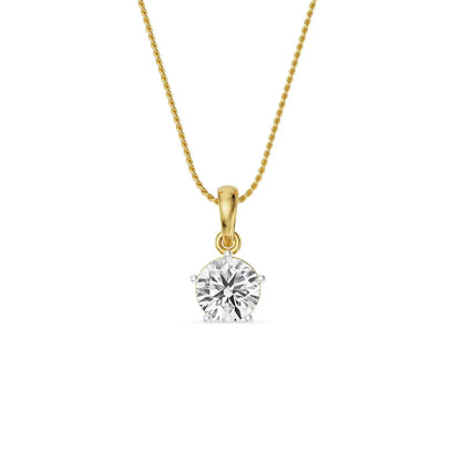 Five Prong 2 CT Lab Grown Diamond Pendant- Front View