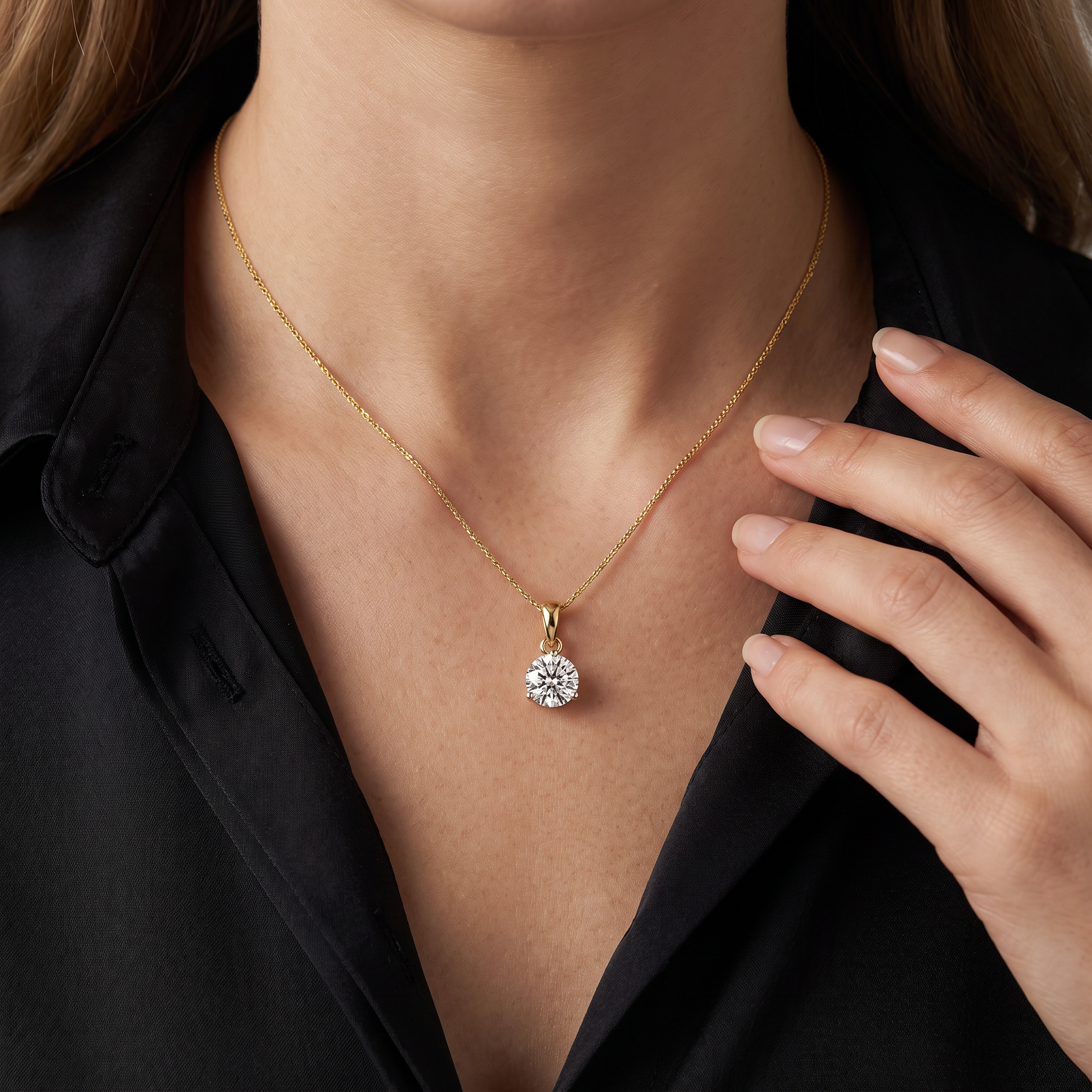 Three Prong 2 CT Lab Grown Diamond Pendant