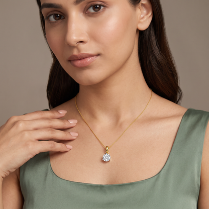 Three Prong 1.5 CT Lab Grown Diamond Pendant