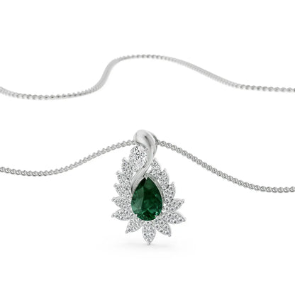 Geneva Emerald Lab Diamond Drop Pendant_in_stock