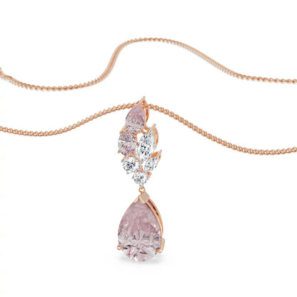 Pink Sapphire Lab Diamond Drop Pendant_in_stock
