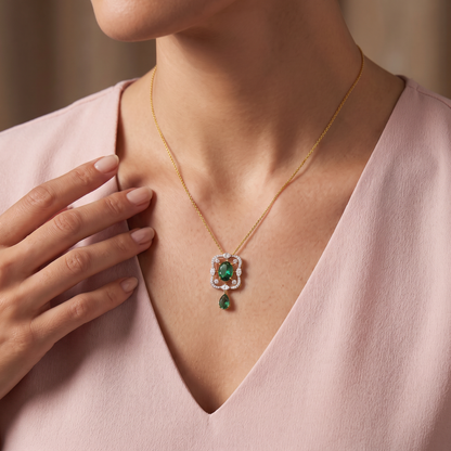Romi Emerald Lab Diamond Pendant