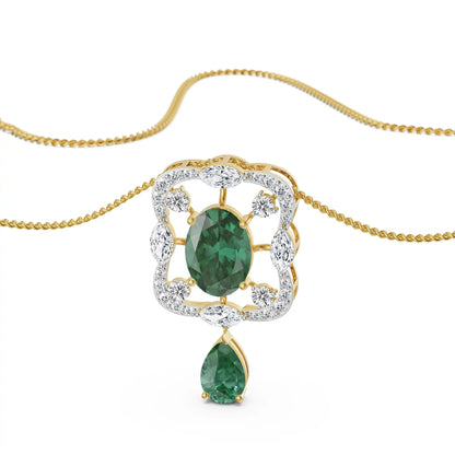 Romi Emerald Lab Grown Diamond Pendant - top view