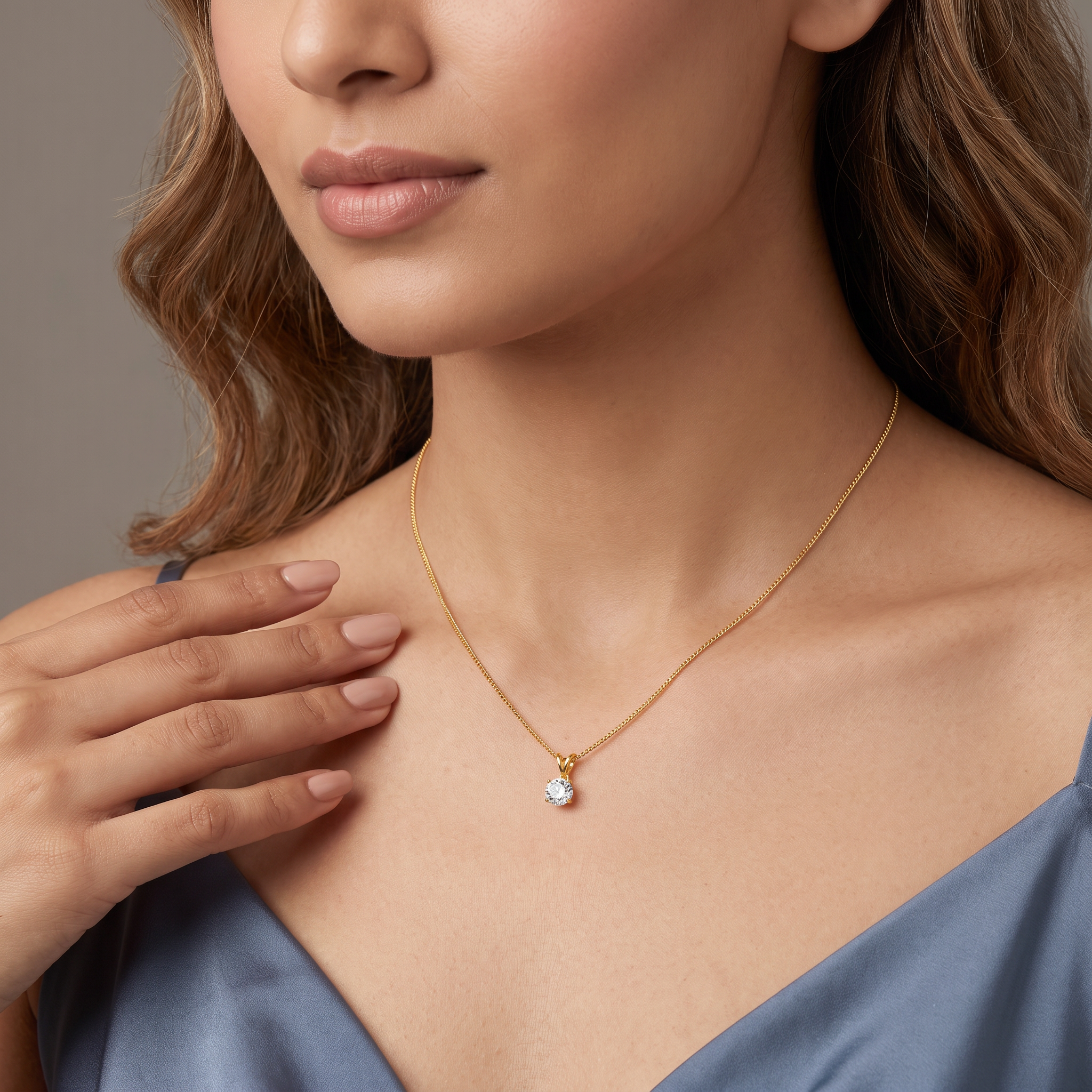 Old European Cut Lab Grown Diamond Pendant