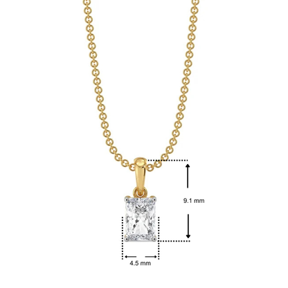 0.5 CT Radiant Lab Grown Diamond Soliratire Pendant
