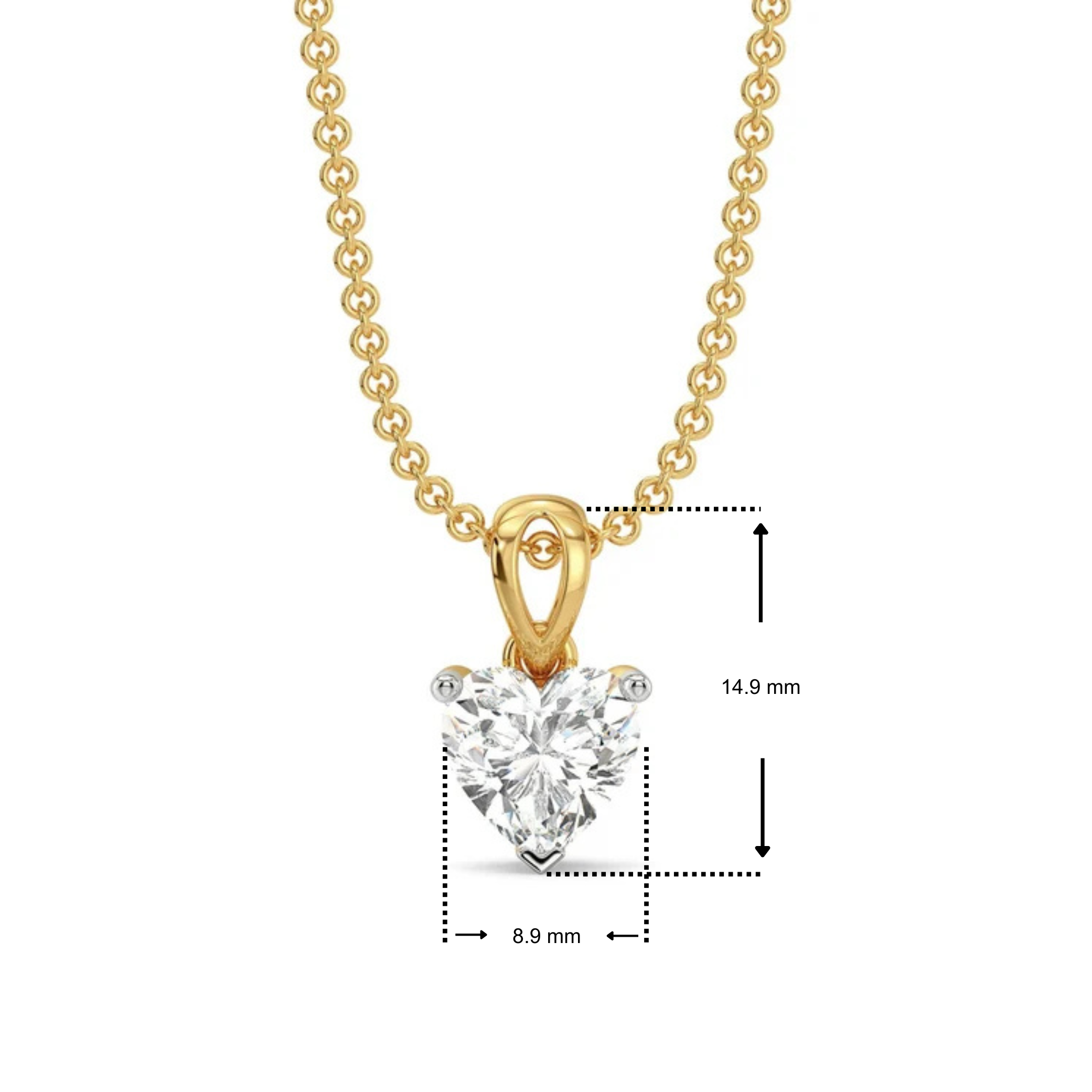 2 CT Heart Lab Grown Diamond Solitaire Pendant