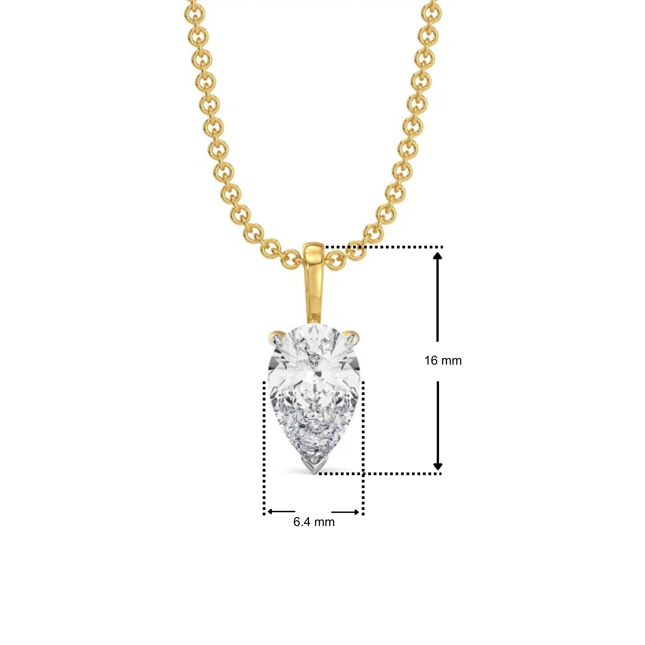 2 CT Dew Drop Lab Grown Diamond Solitaire Pendant