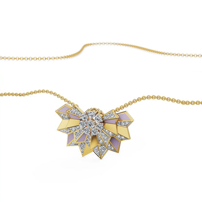 Lilac Prism Lab Grown Diamond Pendant - top view