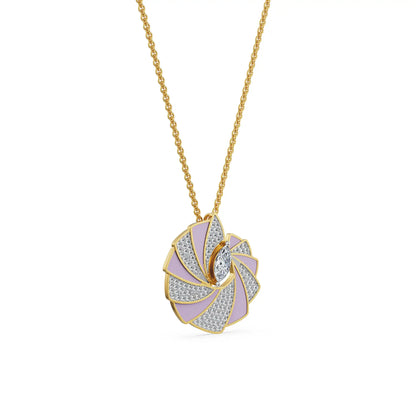 Opaline Orbit Lab Grown Diamond Pendant - side view
