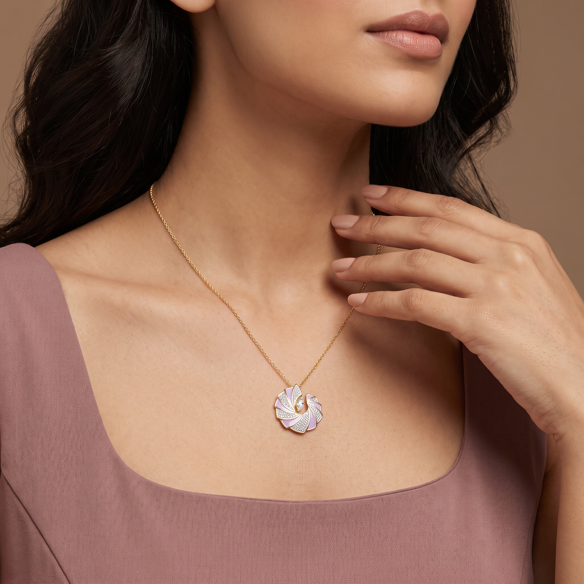 Opaline Orbit Lab Grown Diamond Pendant