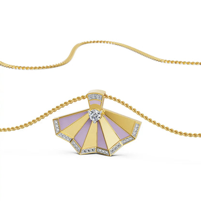 Lavender Gleam Lab Grown Diamond Pendant - front view in 9KT