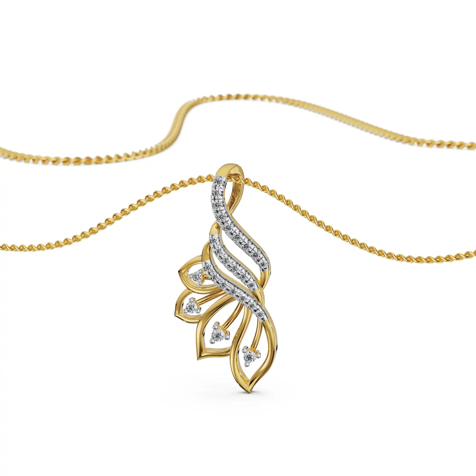 Whispering Leaf Lab Grown Diamond Pendant