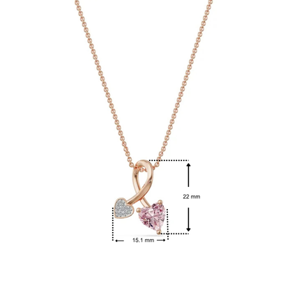 Pink Sapphire Lab Grown Diamond Pendant