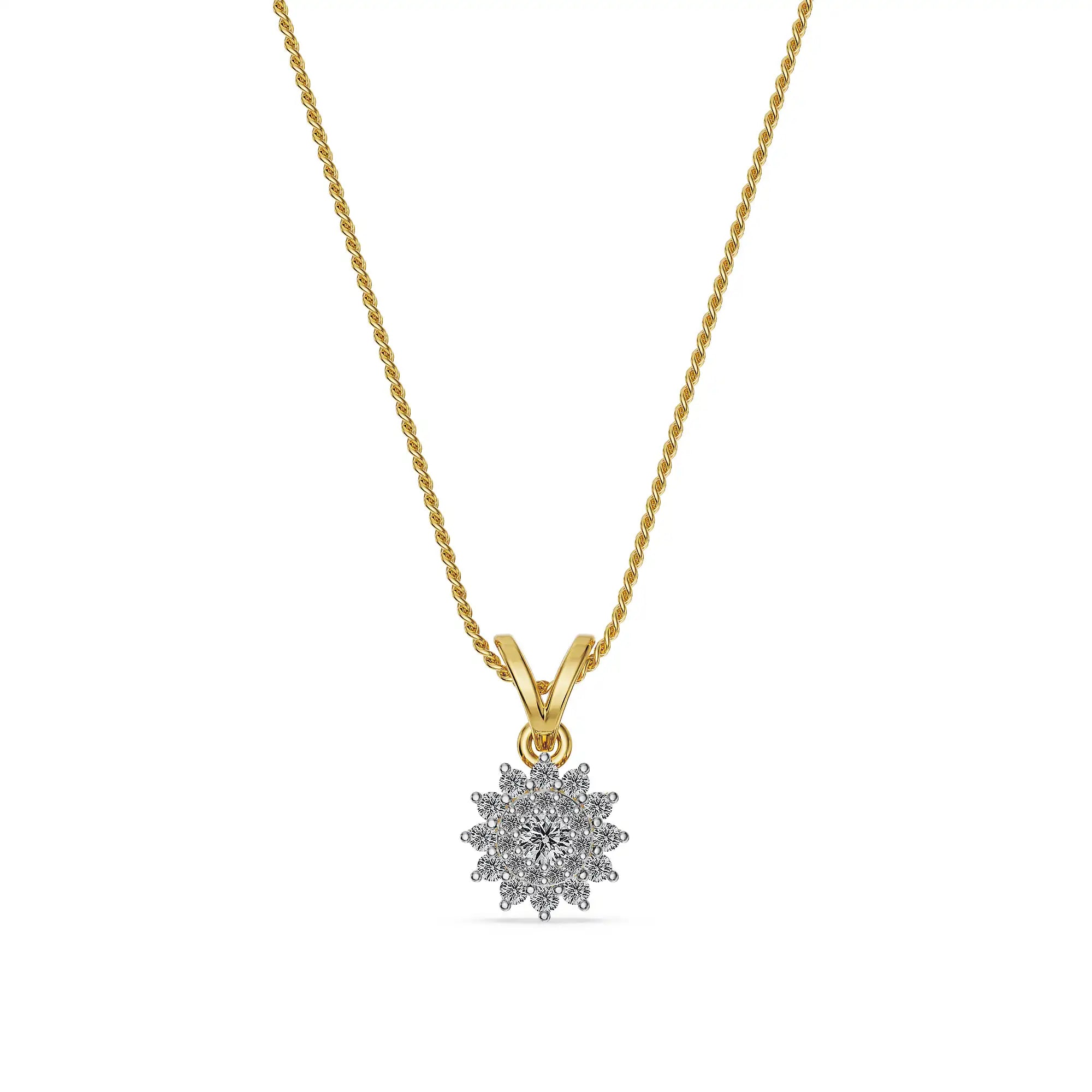 Celestial Bloom Lab Grown Diamond Pendant