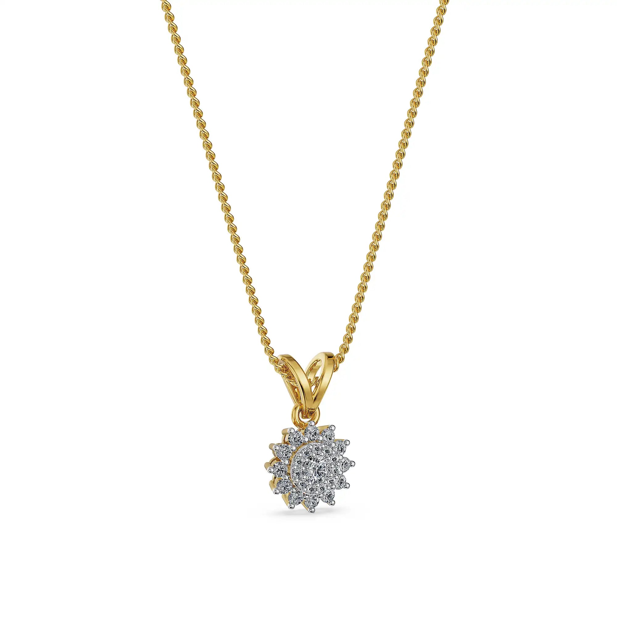 Celestial Bloom Lab Grown Diamond Pendant