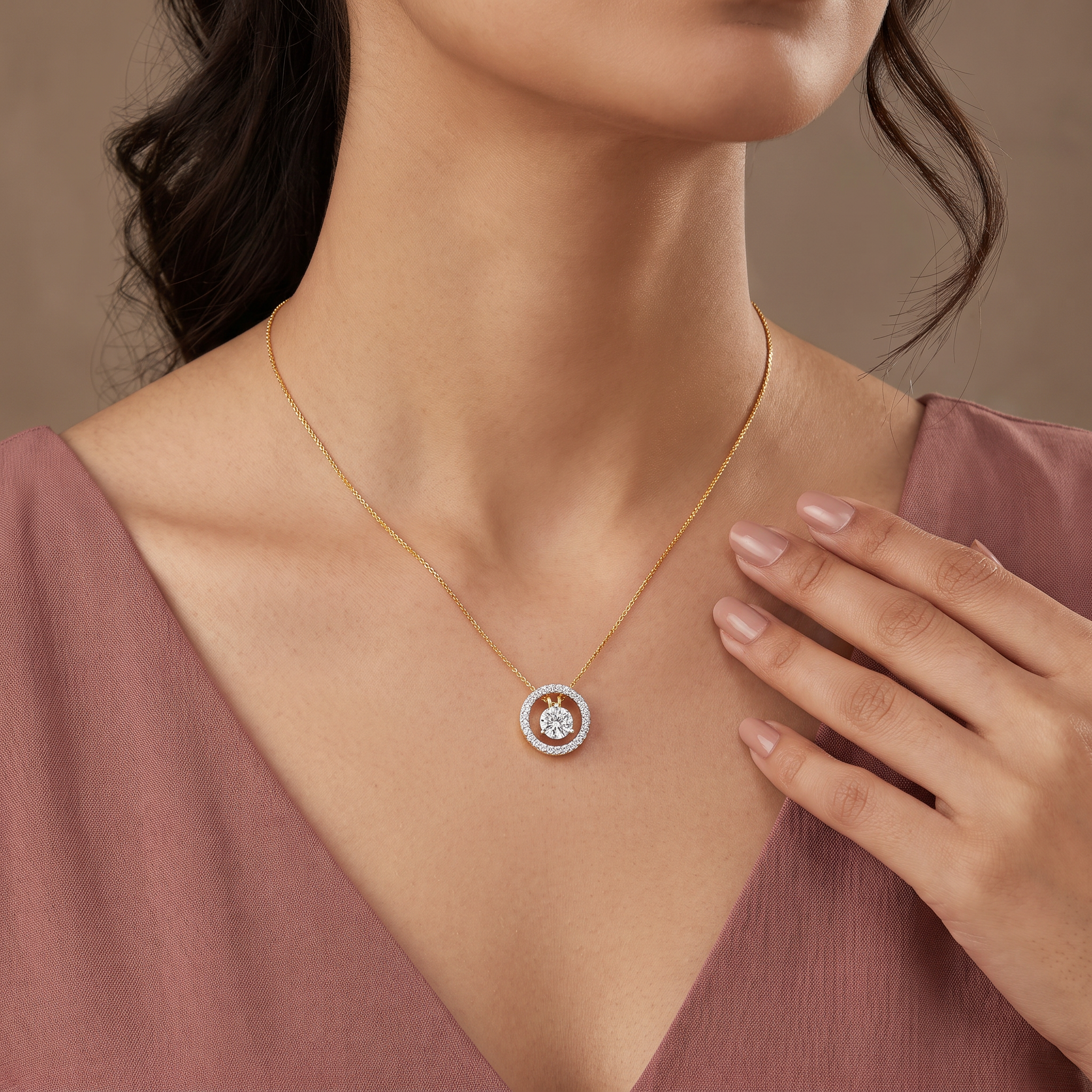 Hearts & Arrows Two Way Lab Grown Diamond Pendant