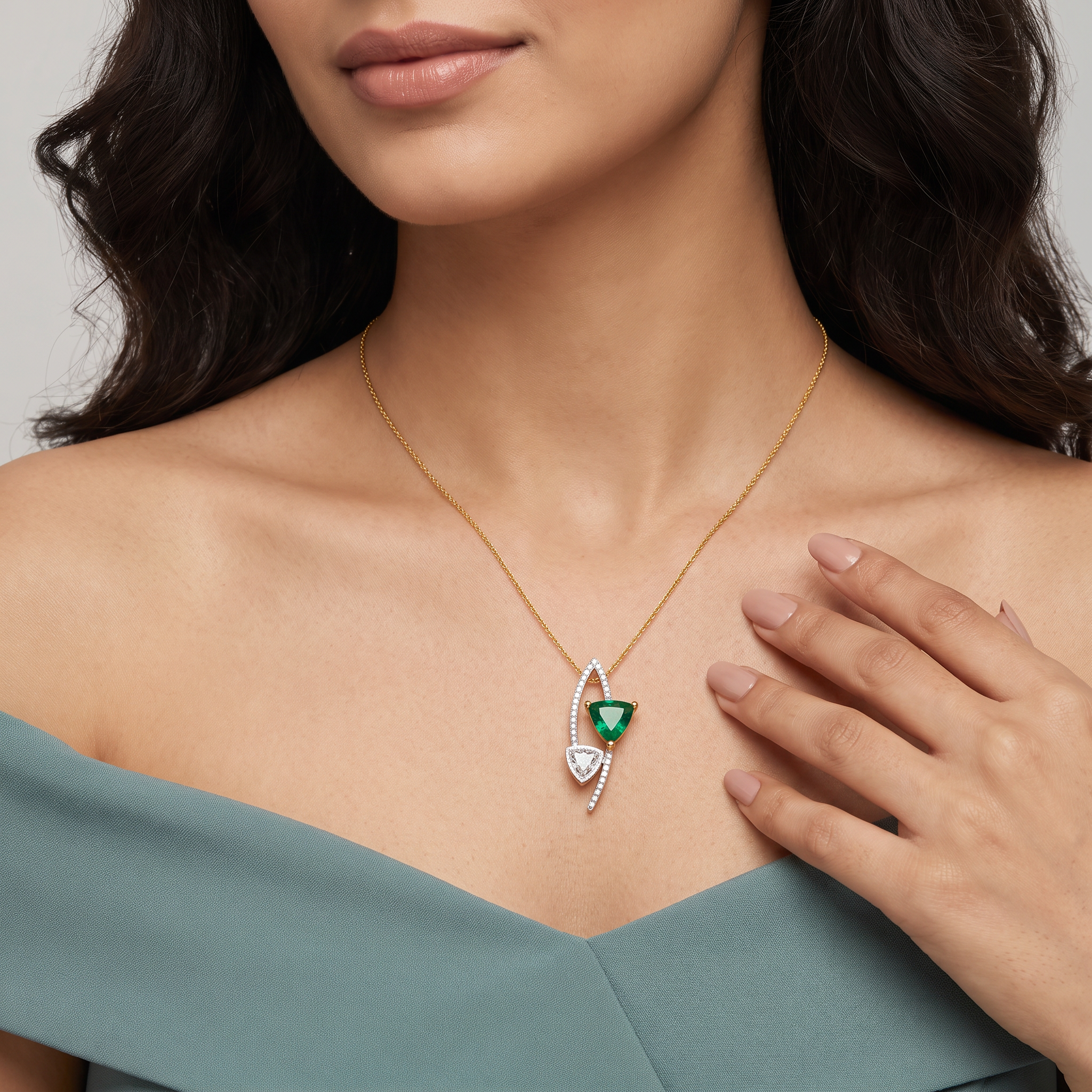 Trillion Curve Lab Grown Diamond Pendant