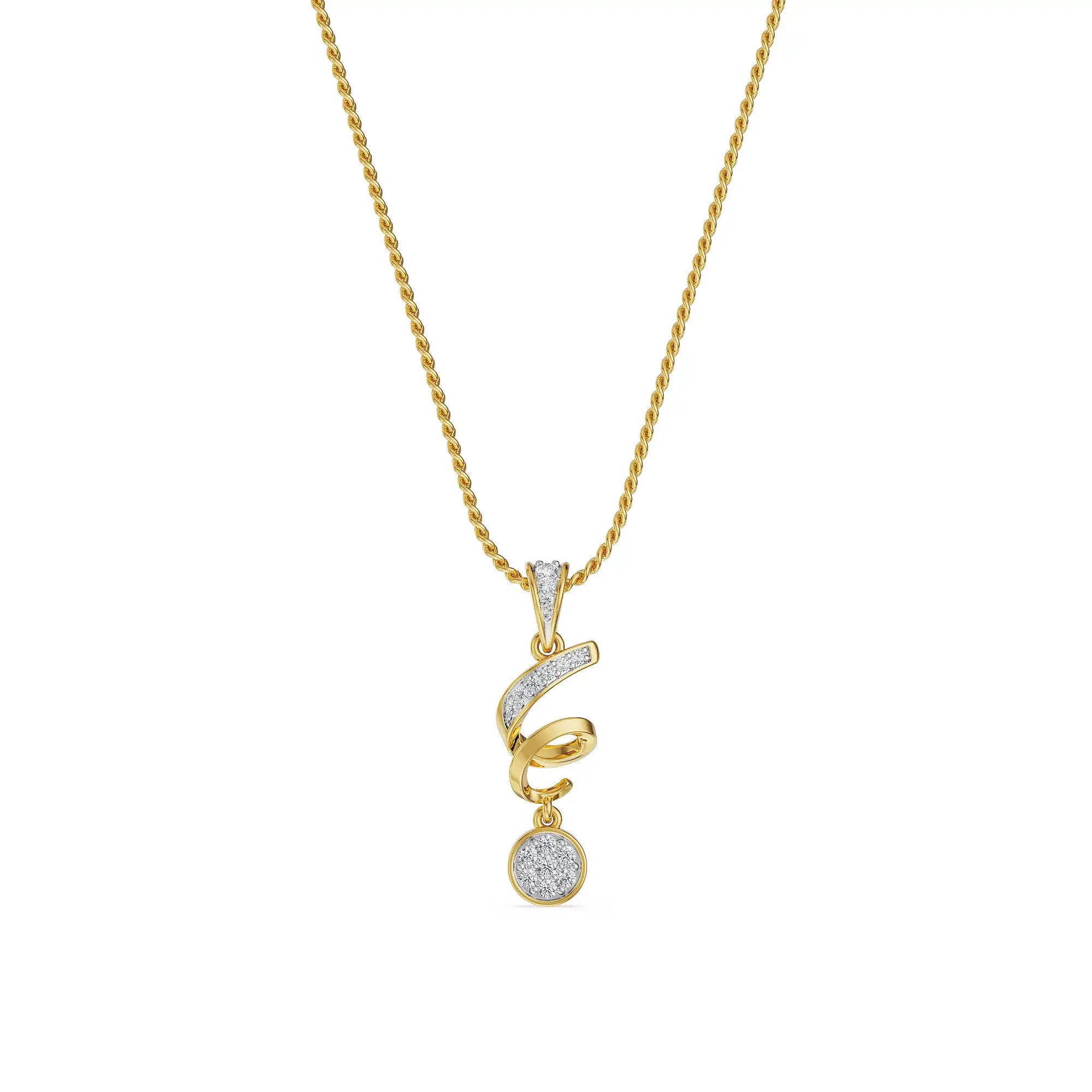 Lyric Swirl Lab Grown Diamond Pendant