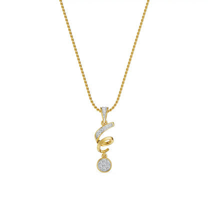 Lyric Swirl Lab Grown Diamond Pendant