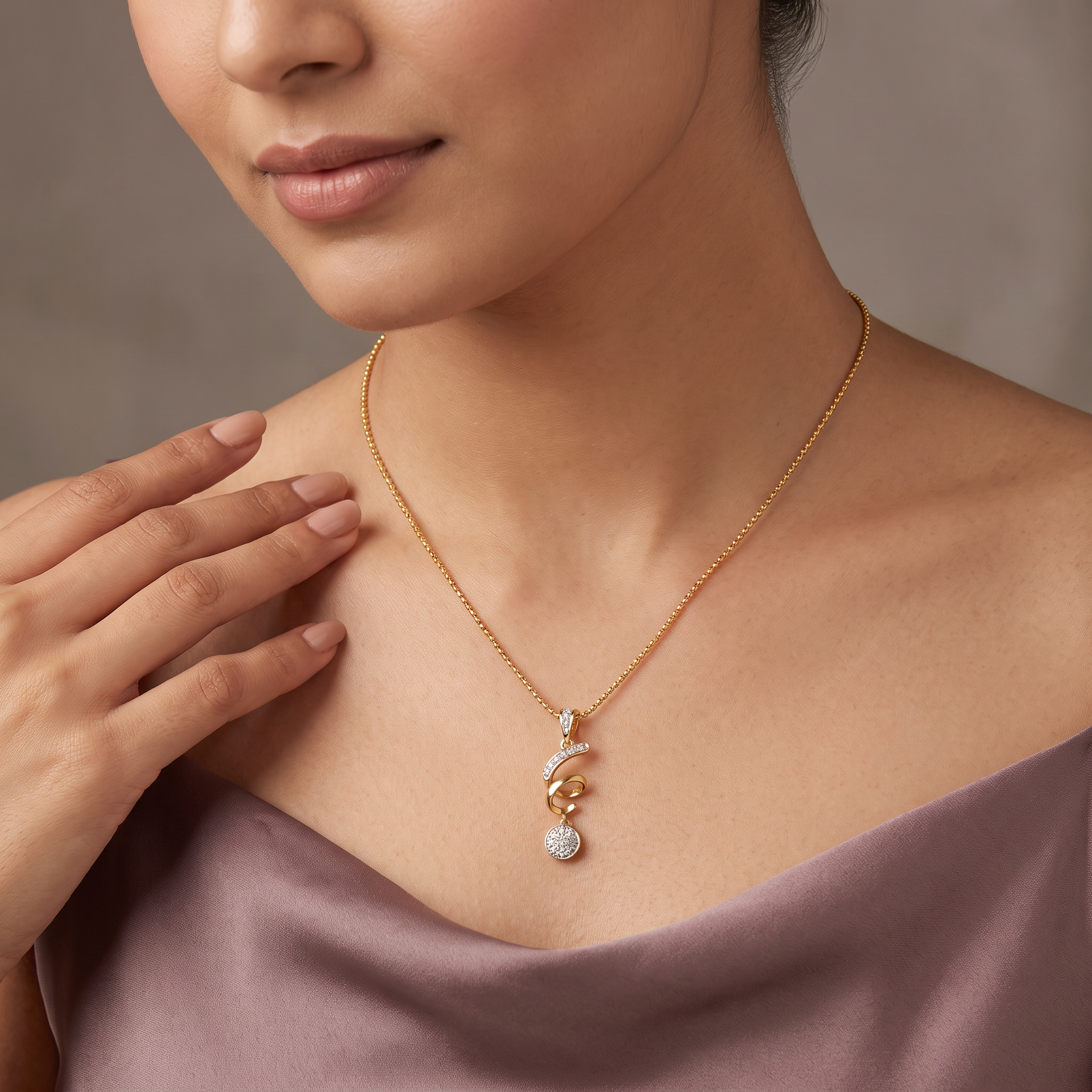 Lyric Swirl Lab Grown Diamond Pendant