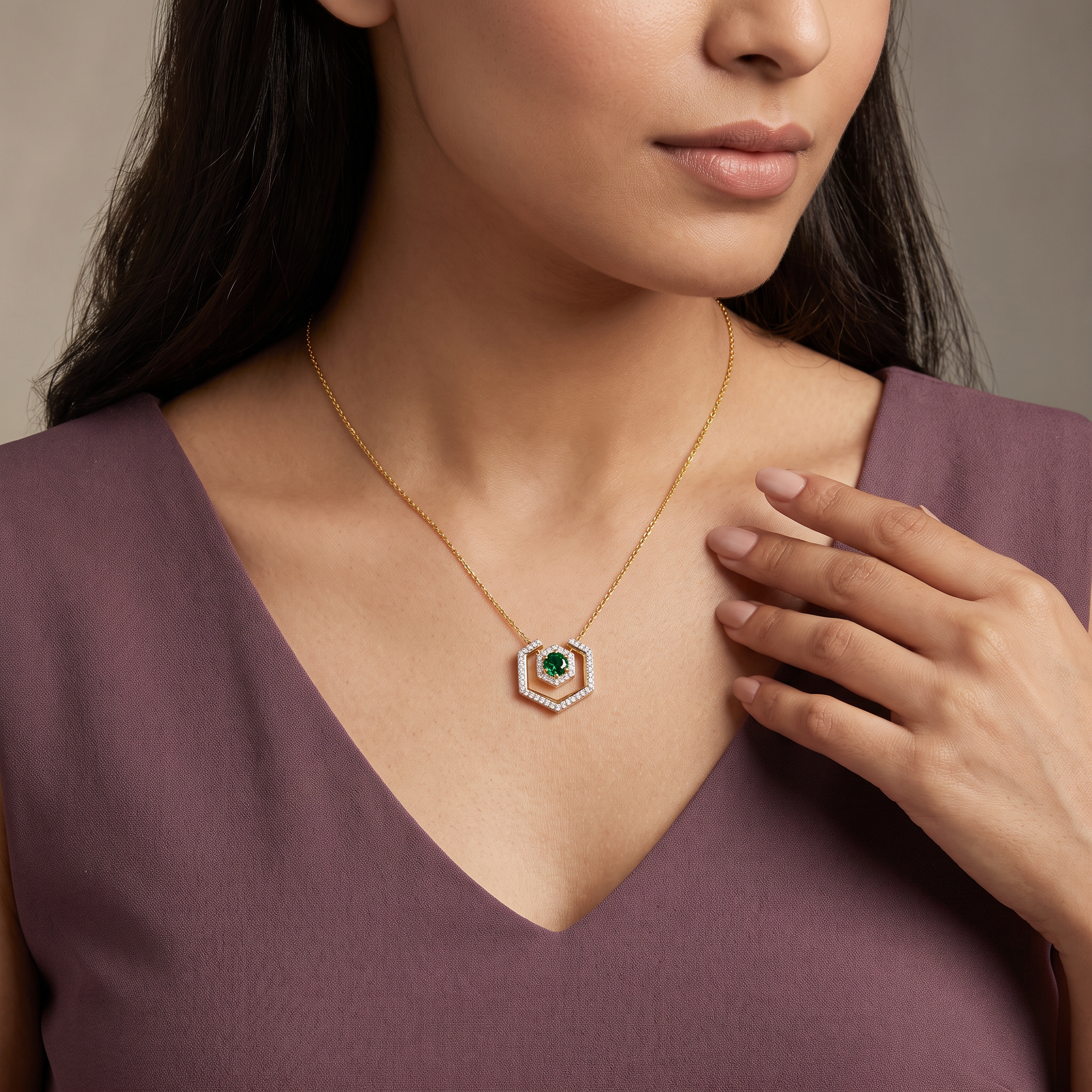 Hexa Glow Lab Grown Diamond Pendant