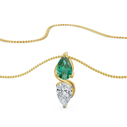 Reversible Pear Lab Grown Diamond Pendant