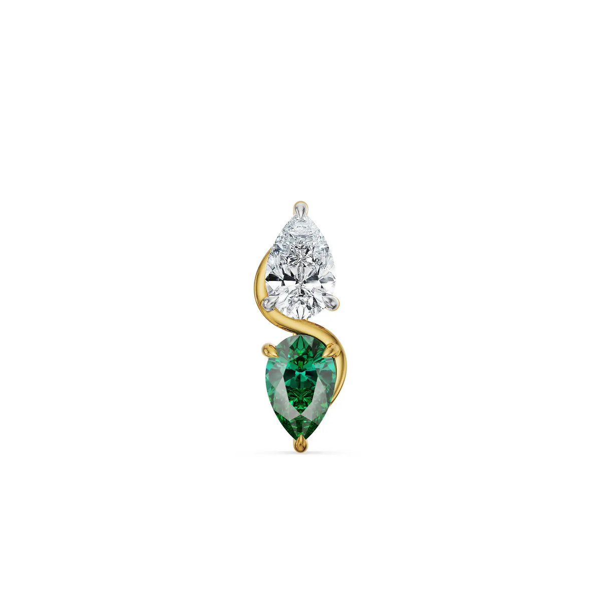 Reversible Pear Lab Grown Diamond Pendant