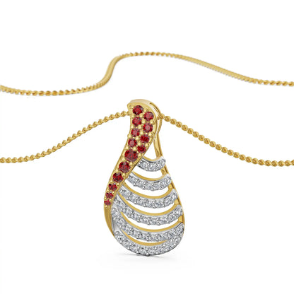 Ruby Cascade Lab Grown Diamond Pendant