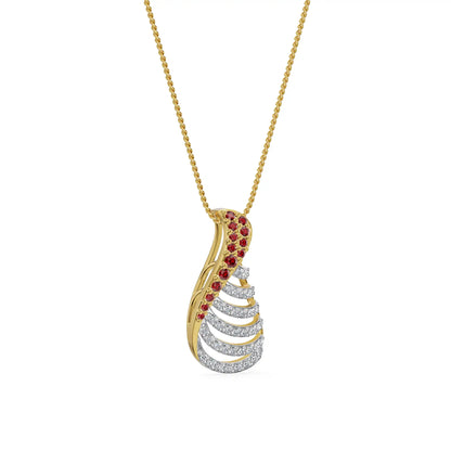 Ruby Cascade Lab Grown Diamond Pendant