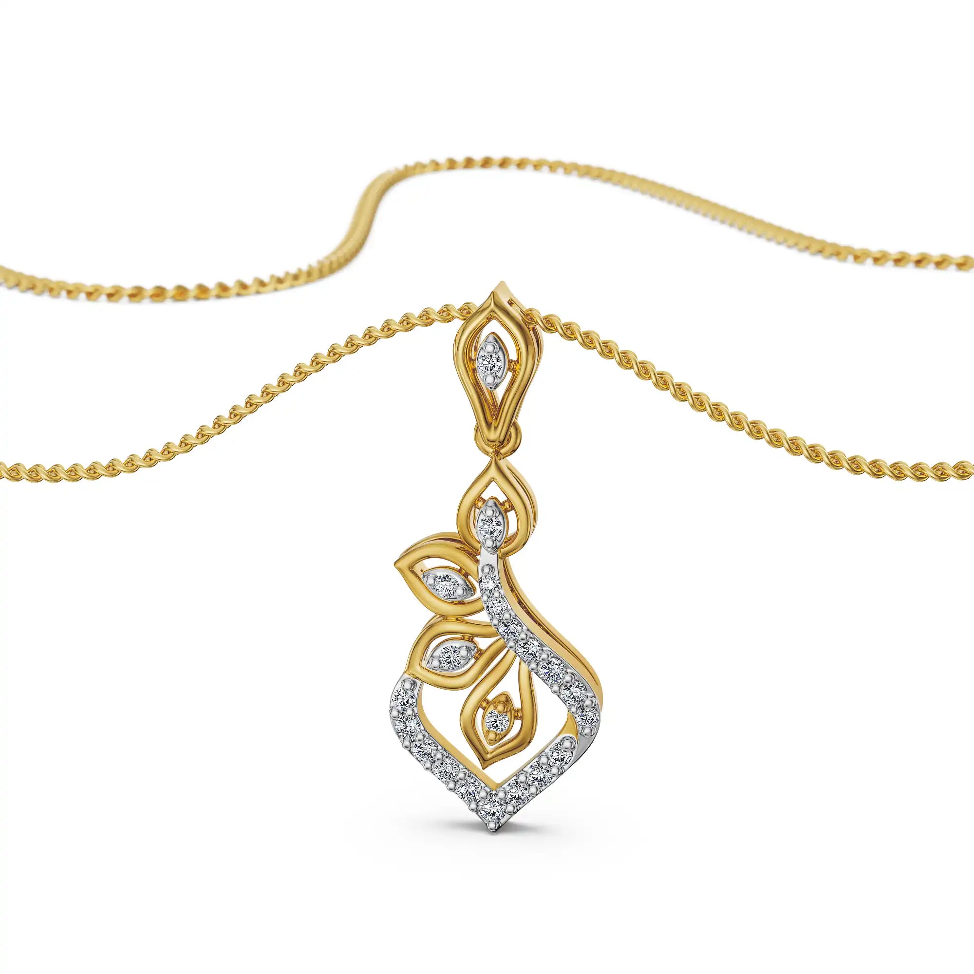 Floral Glow Lab Grown Diamond Pendant