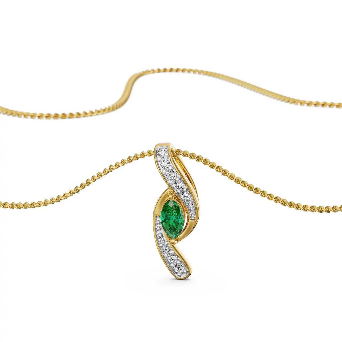 Emerald Wave Lab Grown Diamond Pendant