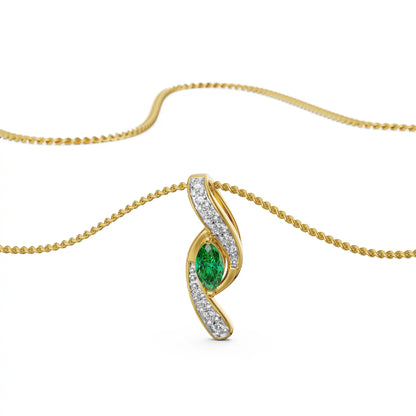 Emerald Wave Lab Grown Diamond Pendant