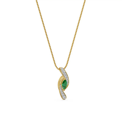 Emerald Wave Lab Grown Diamond Pendant