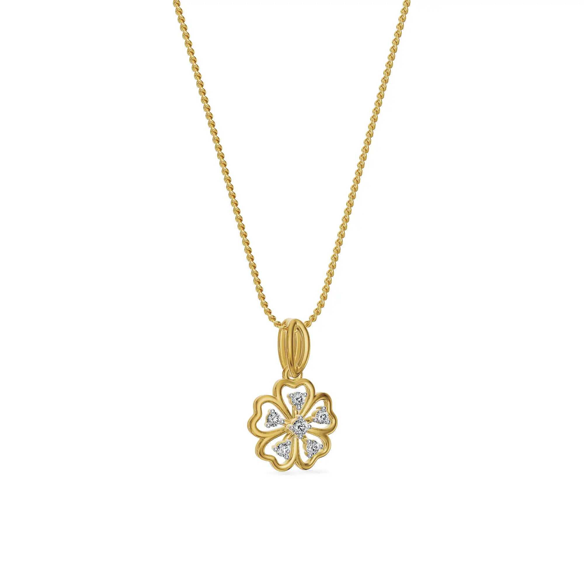 Floral Symphony Lab Grown Diamond  Pendant