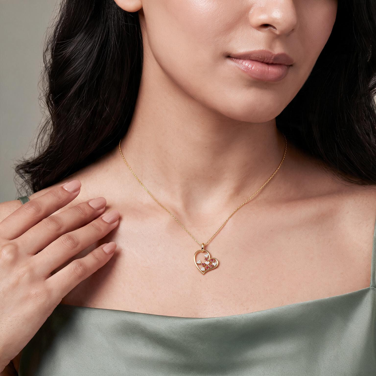 Heart Mosaic Lab Grown Diamond Pendant